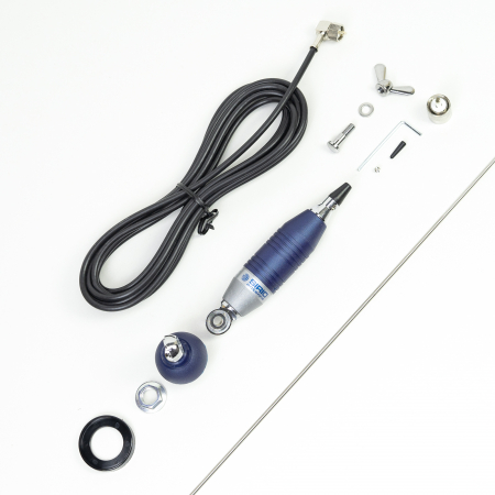 Antena CB Sirio SUPER 9 cu fluture, lungime 155 cm, 27 - 28.5 MHz, 250W, montura, cablu RG58 de 4m si mufa PL259 incluse [7]