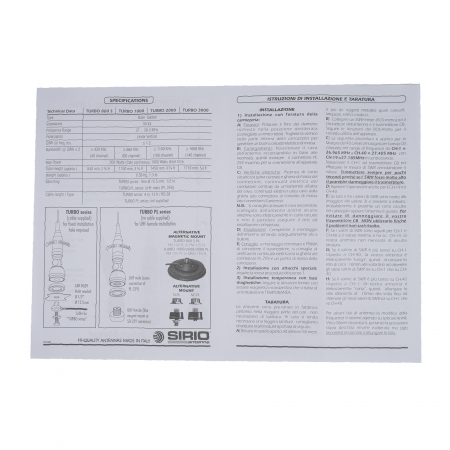 Antena CB Sirio Turbo 3000PL Blue Line Cod 2202405.41 fara cablu [9]