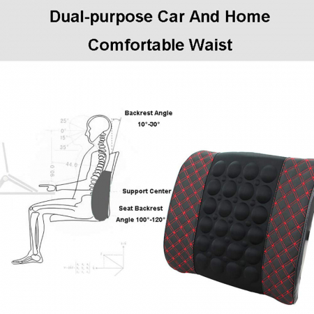 Aparat electric masaj lombar si cervical, pentru scaun auto, alimentare la bricheta, Negru-Rosu [6]