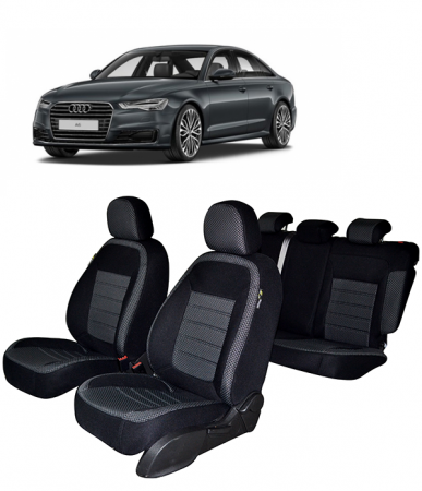 Audi - Set huse scaune dedicate AUDI A-6 (C7) 2012-2018 Premium (Bancheta fractionata si husa cotiera)