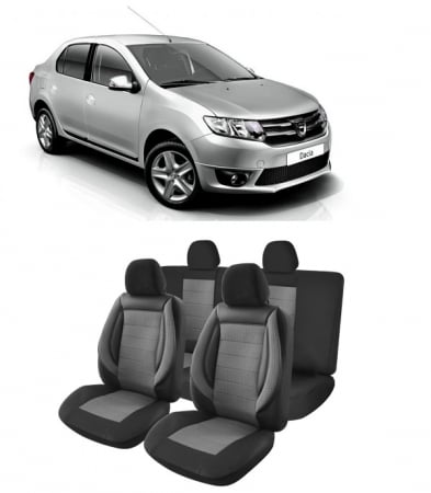Dacia - Set huse scaune Dacia Logan 2012-2020 Piele + Textil