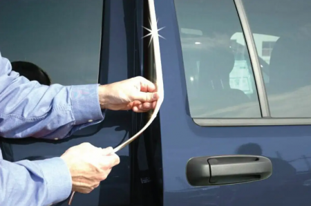 Banda de protectie auto pentru usi, din cauciuc, alba, 5m [4]