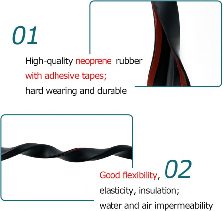 Banda de protectie muchii caroserie, 5m, negru [6]