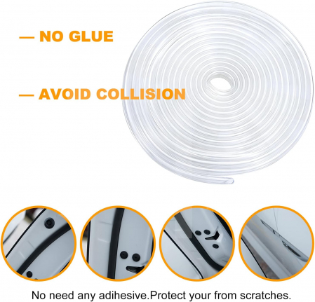 Banda de protectie usi, Cauciuc/Plastic, 5 m, Transparent [5]