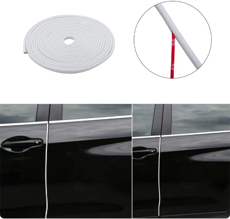 Banda de protectie usi, Cauciuc/Plastic, 5 m, Transparent [7]