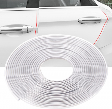 Noutati Real Auto - Banda de protectie usi, Cauciuc/Plastic, 5 m, Transparent