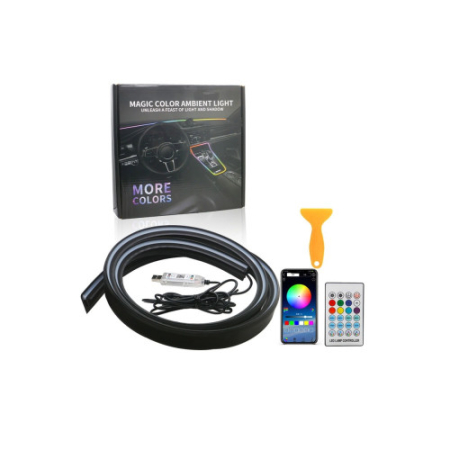 Banda LED lumina ambientala parbriz 150CM  RGB digital magic light [1]