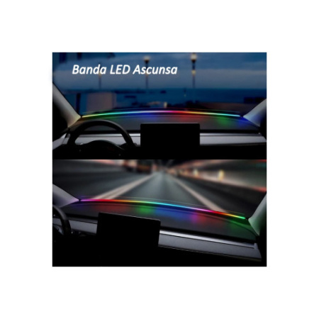Import - Banda LED lumina ambientala parbriz 150CM  RGB digital magic light