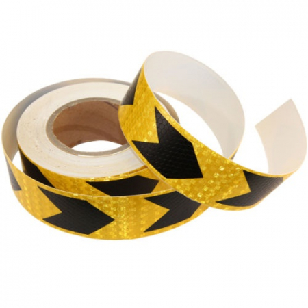 Banda Reflectorizanta - Banda reflectorizanta galbena cu sageata neagra 5cm x 25m 06Y/B