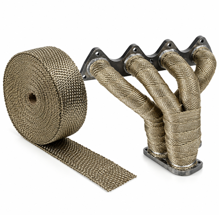 Noutati Real Auto - Banda termica termoizolanta, galerii evacuare, tobe de esapament, auto, moto, 1000°C, 5 cm x 12 m, Titanium