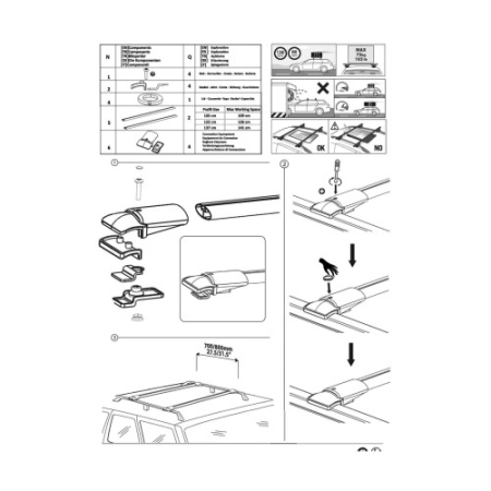 Bare portbagaj transversale auto aluminiu compatibile Hyundai i20 Active (Gb) combi 2015-> 84-84 cm Cod: KL3 [6]