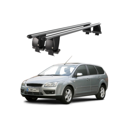 Bare portbagaj - Bare transversale portbagaj auto aluminiu compatibile plafon neted Ford Focus II Combi 2004-2011 argintii sau negre