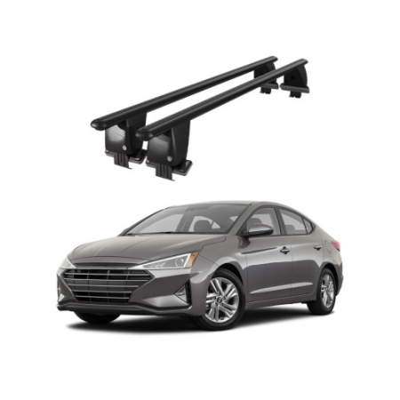Bare transversale portbagaj auto aluminiu compatibile plafon neted Hyundai Elantra AD 2016-2020 argintii sau negre [1]