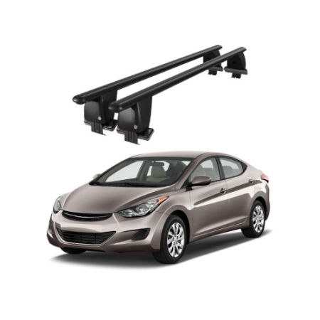 Bare transversale portbagaj auto aluminiu compatibile plafon neted Hyundai Elantra UD 2011-2015 argintii sau negre [1]