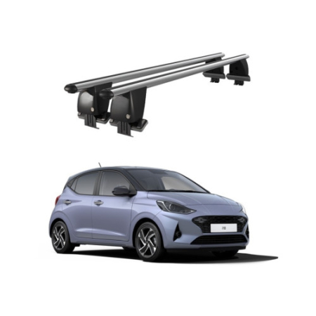 Hyundai - Bare transversale portbagaj auto aluminiu compatibile plafon neted Hyundai i10 AC3 2019-> argintii sau negre