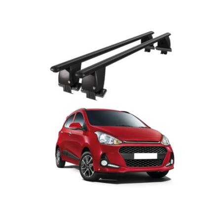 Bare transversale portbagaj auto aluminiu compatibile plafon neted Hyundai i10 IA 2017-2019 argintii sau negre [1]