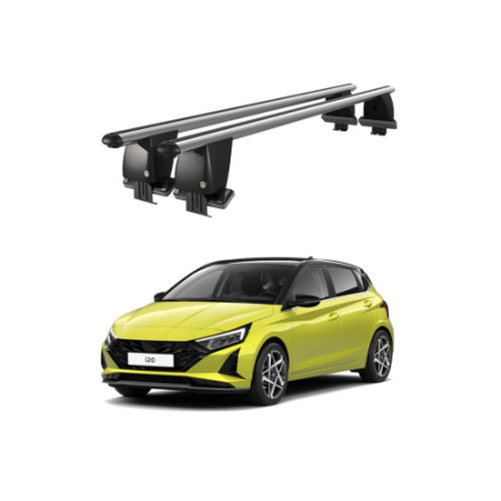 Hyundai - Bare transversale portbagaj auto aluminiu compatibile plafon neted Hyundai i20 BC3 2020-> argintii sau negre