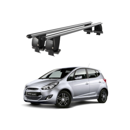 Accesorii pentru exterior - Bare transversale portbagaj auto aluminiu compatibile plafon neted Hyundai ix20 2010-> argintii sau negre