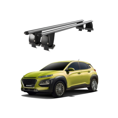 Hyundai - Bare transversale portbagaj auto aluminiu compatibile plafon neted Hyundai Kona 2017-> argintii sau negre