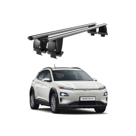Hyundai - Bare transversale portbagaj auto aluminiu compatibile plafon neted Hyundai Kona Electric 2018-> argintii sau negre