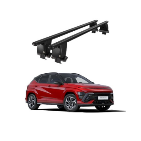 Bare transversale portbagaj auto aluminiu compatibile plafon neted Hyundai Kona Hybrid 2018-> argintii sau negre [1]