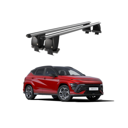 Hyundai - Bare transversale portbagaj auto aluminiu compatibile plafon neted Hyundai Kona Hybrid 2018-> argintii sau negre