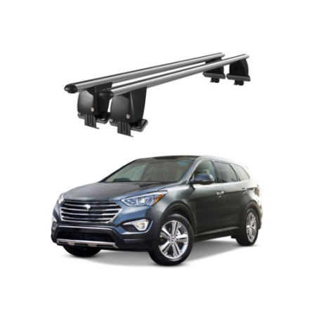 Hyundai - Bare transversale portbagaj auto aluminiu compatibile plafon neted Hyundai Santa Fe DM NC 2012-2018 argintii sau negre