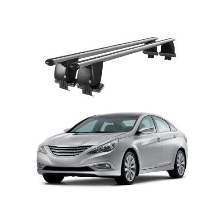 Hyundai - Bare transversale portbagaj auto aluminiu compatibile plafon neted Hyundai Sonata VI YF 2009-2014 argintii sau negre