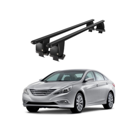 Bare transversale portbagaj auto aluminiu compatibile plafon neted Hyundai Sonata VI YF 2009-2014 argintii sau negre [1]
