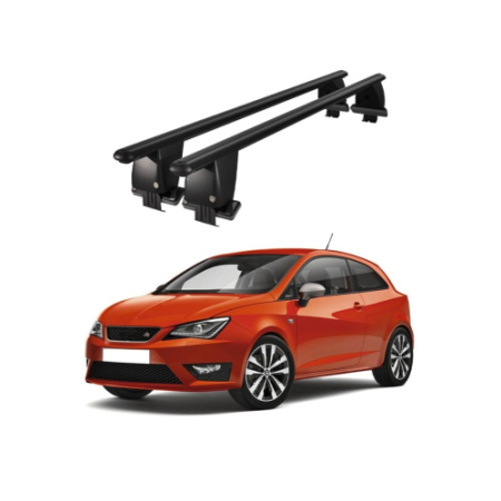 Bare transversale portbagaj auto aluminiu compatibile plafon neted Seat Ibiza IV 2008-2017 argintii sau negre [1]