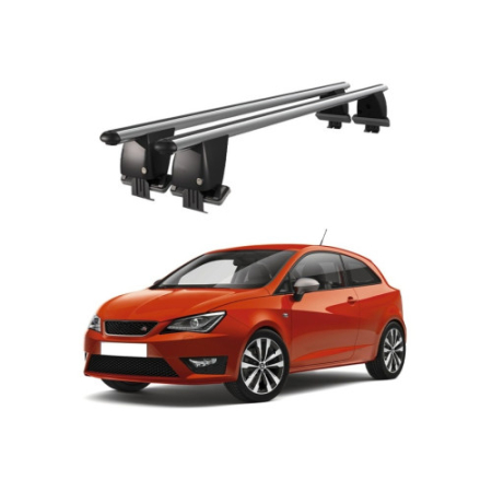 Seat - Bare transversale portbagaj auto aluminiu compatibile plafon neted Seat Ibiza IV 2008-2017 argintii sau negre