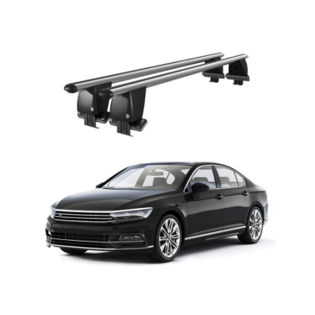 Accesorii pentru exterior - Bare transversale portbagaj auto aluminiu compatibile plafon neted Volkswagen Passat B8 2014-> argintii sau negre