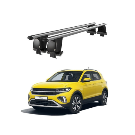 Accesorii pentru exterior - Bare transversale portbagaj auto aluminiu compatibile plafon neted Volkswagen T-Cross 1C 2018-> argintii sau negre