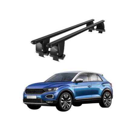 Bare transversale portbagaj auto aluminiu compatibile plafon neted Volkswagen T-Rock 2018-> argintii sau negre [1]