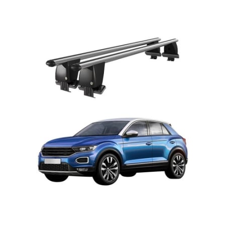 Accesorii pentru exterior - Bare transversale portbagaj auto aluminiu compatibile plafon neted Volkswagen T-Rock 2018-> argintii sau negre