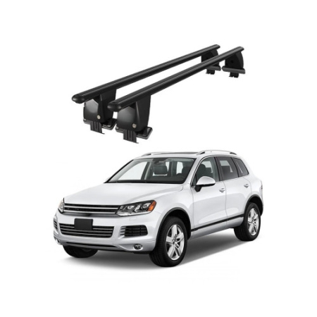 Bare transversale auto aluminiu compatibile plafon neted Volkswagen Touareg II 7P 2010-2013 argintii sau negre [1]