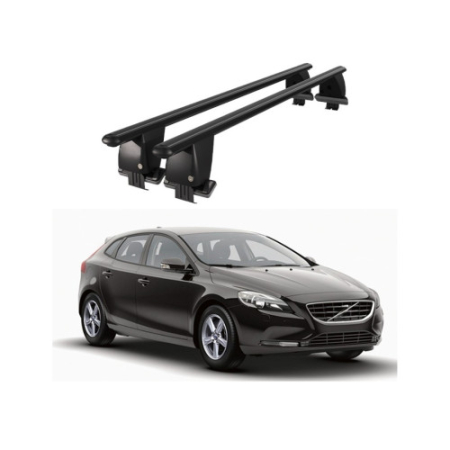 Bare transversale portbagaj auto aluminiu compatibile plafon neted Volvo V40 2012-2016 argintii sau negre [1]