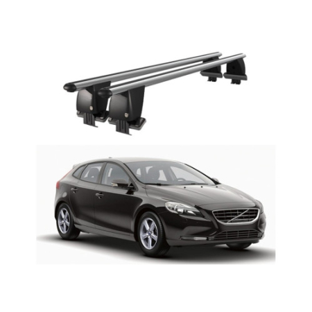 Accesorii pentru exterior - Bare transversale portbagaj auto aluminiu compatibile plafon neted Volvo V40 2012-2016 argintii sau negre
