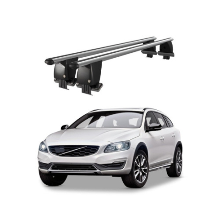 Import - Bare transversale portbagaj auto aluminiu compatibile plafon neted Volvo V60 Cross Country 2011-2018 argintii sau negre