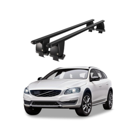 Bare transversale portbagaj auto aluminiu compatibile plafon neted Volvo V60 Cross Country 2011-2018 argintii sau negre [1]