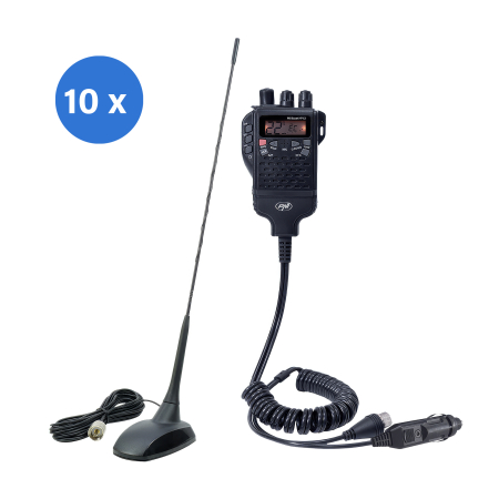 Electronice si electrice auto - Bax cu 10 bucati kit statie radio CB PNI Escort HP 62 si antena PNI Extra 48 cu magnet inclus, ASQ, RF gain