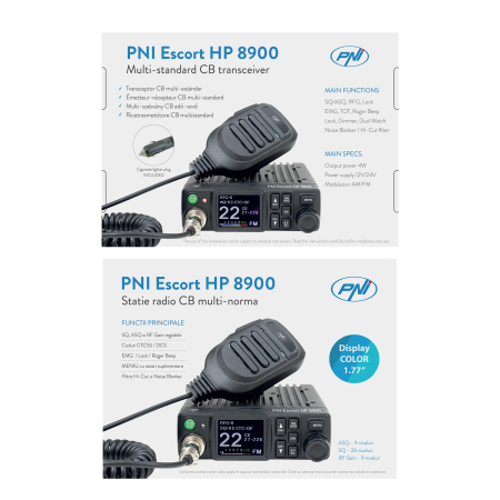 Bax cu 10 bucati statie radio CB PNI Escort HP 8900 ASQ, 12V / 24V, RF Gain, Roger Beep, CTCSS-DCS, Dual Watch AM/FM comutati doar in banda EU [9]