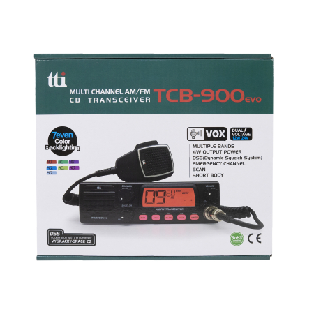 Bax cu 10 bucati statie radio CB TTi TCB-900 EVO, DSS, SQ, Dual Watch, Mic Gain, 12V-24V, conector dongle Bluetooth [4]