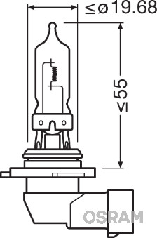 Becuri Auto - Bec 12V Hb3 60 W Original Blister 1 Buc Osram