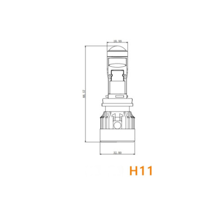 Bec LED auto H11 3800lm 6000K alb rece Canbus set 2 bucati Cod: NL19PRO-H11 [5]