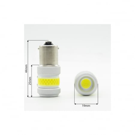 Bec o faza BA15S P21W T.V. LED COB 12W PREMIUM Cod: W3-BA15S-Y-EK [1]