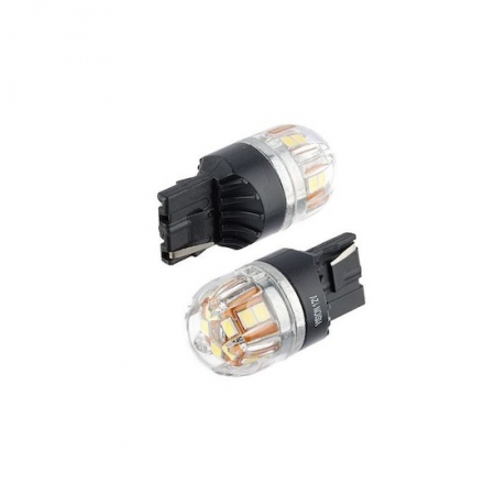 Becuri Auto - Bec o faza T20 7440 W21W 15SMD 2835 12V CANBUS nonpolar 320 lumen Lumina galbena