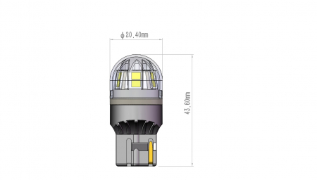 Bec o faza T20 7440 W21W 15SMD 2835 12V CANBUS nonpolar 320 lumen Lumina galbena [3]