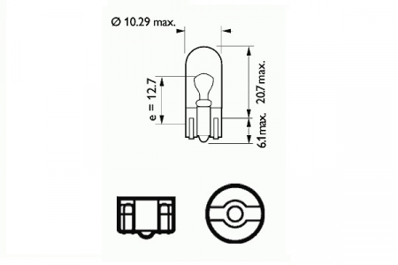 Bec Soclu Sticla 12V W5W Set 20 Buc Sct [1]