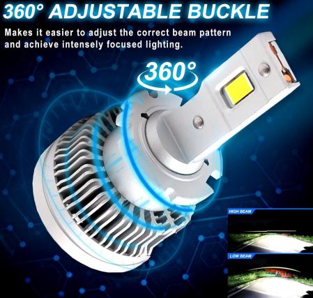 Set 2 Becuri auto LED D2S 12-24V, 6000K, 50000LM cu CANBUS [4]